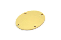 Brass Oval Charm, 6 Raw Brass Oval Charms With 4 Holes, Charms, Findings (22x17x0.80mm) SMP0724