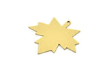 Brass Leaf Charm, 6 Raw Brass Plane Tree Leaf Charms With 1 Loop, Findings (27x30x0.60mm) SMP0726