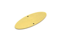 Brass Oval Charm, 6 Raw Brass Oval Charms With 2 Holes, Earring Charms (32x13x0.80mm) SMP0730