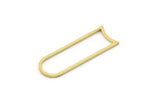 D Shape Rings, 50 Raw Brass D Shape Charms, Findings (24x8x0.80mm) A2744