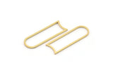 D Shape Rings, 50 Raw Brass D Shape Charms, Findings (24x8x0.80mm) A2744