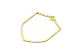 Brass Shield Charm, 2 Raw Brass Shield Charms With 1 Loop, Geometric Findings (38x29.5x0.80mm) SMP0731
