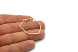 Brass Shield Charm, 2 Raw Brass Shield Charms With 1 Loop, Geometric Findings (38x29.5x0.80mm) SMP0731