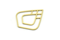 Brass Drop Charm, 4 Raw Brass Drop Charms, Earrings, Findings (31x27x0.80mm) SMP0732
