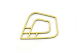 Brass Drop Charm, 4 Raw Brass Drop Charms, Earrings, Findings (31x27x0.80mm) SMP0732