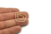 Brass Drop Charm, 4 Raw Brass Drop Charms, Earrings, Findings (31x27x0.80mm) SMP0732