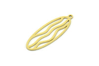 Brass Oval Charm, 8 Raw Brass Oval Charms With 1 Loop, Earring Charms (30x11x0.60mm) SMP0734