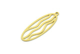 Brass Oval Charm, 8 Raw Brass Oval Charms With 1 Loop, Earring Charms (30x11x0.60mm) SMP0734