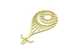 Brass Drop Charm, 6 Raw Brass Drop Charms With 1 Loop, Earrings, Findings (40x19.5x0.60mm) SMP0735