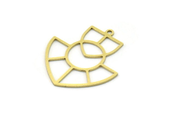 Brass Irregular Charm, 6 Raw Brass Irregular Shaped Charms With 1 Loop, Findings (26x23x0.60mm) SMP0740