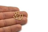 Brass Irregular Charm, 6 Raw Brass Irregular Shaped Charms With 1 Loop, Findings (26x23x0.60mm) SMP0740