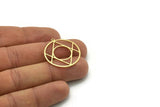 Brass Round Charm, 4 Raw Brass Round Charm With 1 Loop, Charm Pendants (29x27x0.80mm) SMP0741