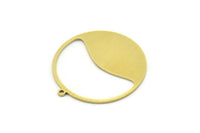 Brass Round Charm, 4 Raw Brass Round Charm With 1 Loop, Charm Pendants (30x28x0.80mm) SMP0743