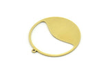 Brass Round Charm, 4 Raw Brass Round Charm With 1 Loop, Charm Pendants (30x28x0.80mm) SMP0743