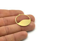 Brass Round Charm, 4 Raw Brass Round Charm With 1 Loop, Charm Pendants (30x28x0.80mm) SMP0743