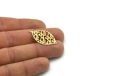 Brass Marquise Charm, 6 Raw Brass Marquise Charms With 1 Loop, Earrings, Pendants (31x18x0.60mm) SMP0744