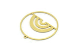 Brass Round Charm, 2 Raw Brass Round Charm With 1 Loop, Charm Pendants (34x32x0.80mm) SMP0745