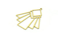 Brass Irregular Charm, 4 Raw Brass Irregular Shaped Charms With 1 Loop, Findings (35x31x0.60mm) SMP0748