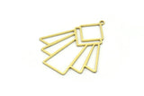 Brass Irregular Charm, 4 Raw Brass Irregular Shaped Charms With 1 Loop, Findings (35x31x0.60mm) SMP0748