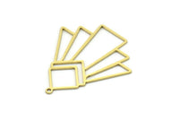 Brass Irregular Charm, 4 Raw Brass Irregular Shaped Charms With 1 Loop, Findings (35x31x0.60mm) SMP0748