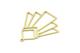 Brass Irregular Charm, 4 Raw Brass Irregular Shaped Charms With 1 Loop, Findings (35x31x0.60mm) SMP0748