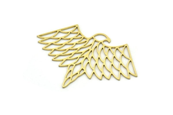 Brass Eagle Charm, 4 Raw Brass Eagle Shaped Charms, Bird Charms, Findings (31x43x0.60mm) SMP0752