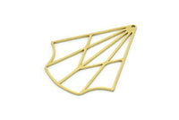 Brass Irregular Charm, 2 Raw Brass Irregular Shaped Charms With 1 Hole, Findings (41x34x0.80mm) SMP0757