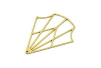 Brass Irregular Charm, 2 Raw Brass Irregular Shaped Charms With 1 Hole, Findings (41x34x0.80mm) SMP0757