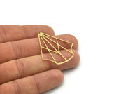 Brass Irregular Charm, 2 Raw Brass Irregular Shaped Charms With 1 Hole, Findings (41x34x0.80mm) SMP0757