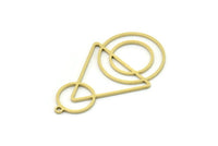 Brass Round Charm, 4 Raw Brass Triangle Charms With 1 Loop, Findings (40x24x0.80mm) SMP0760