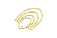 Brass Charm, Brass Pendant, Charm Pendant, 4 Raw Brass U Shaped Charm With 1 Loop, Findings (36x25x0.60mm) SMP0762