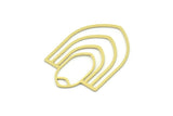 Brass Charm, Brass Pendant, Charm Pendant, 4 Raw Brass U Shaped Charm With 1 Loop, Findings (36x25x0.60mm) SMP0762