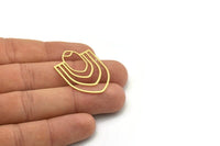 Brass Charm, Brass Pendant, Charm Pendant, 4 Raw Brass U Shaped Charm With 1 Loop, Findings (36x25x0.60mm) SMP0762