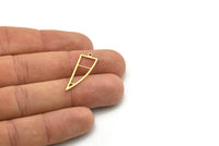 Brass Irregular Charm, 10 Raw Brass Irregular Shaped Charms With 1 Loop, Findings (29x9.5x0.80mm) SMP0764
