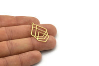 Brass Drop Charm, 6 Raw Brass Drop Charms With 1 Loop, Earrings, Findings (32x20x0.60mm) SMP0767