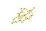 Brass Leaf Charm, 6 Raw Brass Leaf Charms With 1 Loop, Charm Pendants (39x22x0.60mm) SMP0773