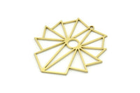 Brass Irregular Charm, 2 Raw Brass Irregular Shaped Charms With 1 Loop, Findings (38x37x0.80mm) SMP0774
