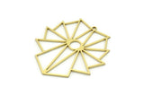 Brass Irregular Charm, 2 Raw Brass Irregular Shaped Charms With 1 Loop, Findings (38x37x0.80mm) SMP0774