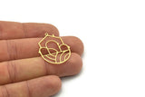 Brass House Charm, 4 Raw Brass House Shaped Charms With 1 Loop, Earrings, Findings (32x25x0.60mm) SMP0777