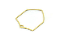Brass Shield Charm, 4 Raw Brass Shield Charms With 1 Loop, Geometric Findings (29x23x0.80mm) SMP0781