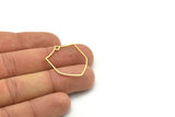 Brass Shield Charm, 4 Raw Brass Shield Charms With 1 Loop, Geometric Findings (29x23x0.80mm) SMP0781