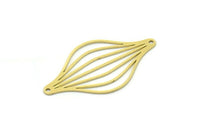Brass Round Charm, 4 Raw Brass Irregular Shaped Round Charms With 2 Holes, Connectors (38x28x0.60mm) SMP0782