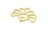Brass Flower Charm, 8 Raw Brass Flower Shaped Charms With 1 Loop, Charm Pendants (19x24x0.60mm) SMP0784