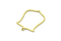 Brass Shield Charm, 6 Raw Brass Shield Charms With 1 Loop, Geometric Findings (24x18x0.80mm) SMP0787