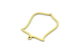 Brass Shield Charm, 6 Raw Brass Shield Charms With 1 Loop, Geometric Findings (24x18x0.80mm) SMP0787