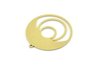 Brass Round Charm, 4 Raw Brass Round Charm With 1 Loop, Charm Pendants (30x28x0.80mm) SMP0792