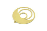 Brass Round Charm, 4 Raw Brass Round Charm With 1 Loop, Charm Pendants (30x28x0.80mm) SMP0792