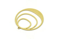 Brass Round Charm, 2 Raw Brass Round Charm With 1 Loop, Charm Pendants (34x32x0.80mm) SMP0793