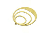 Brass Round Charm, 2 Raw Brass Round Charm With 1 Loop, Charm Pendants (34x32x0.80mm) SMP0793