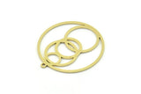 Brass Round Charm, 4 Raw Brass Round Charm With 1 Loop, Charm Pendants (30x28x0.80mm) SMP0797